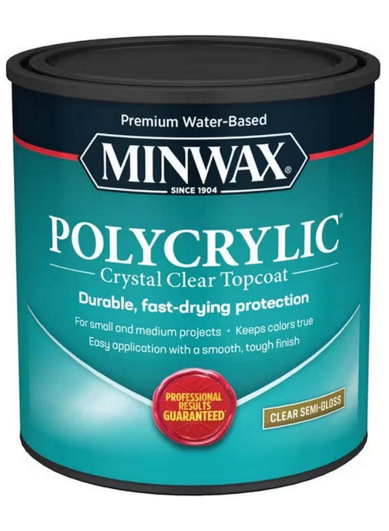 Minwax Water Based Polycrylic Protective Finish 946 ML Clear Semi Gloss